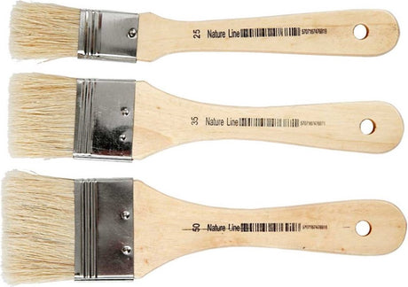 Creativ company nature line verniskwasten set 25-50mm 3 stuks