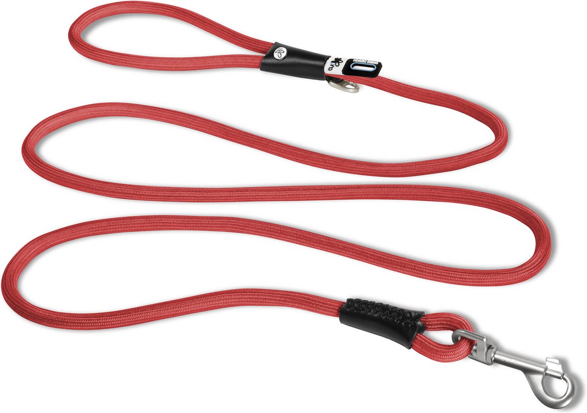 Curli stretch comfort leash rood - hondenriem - 180x1 cm rond nylon ø 10 mm