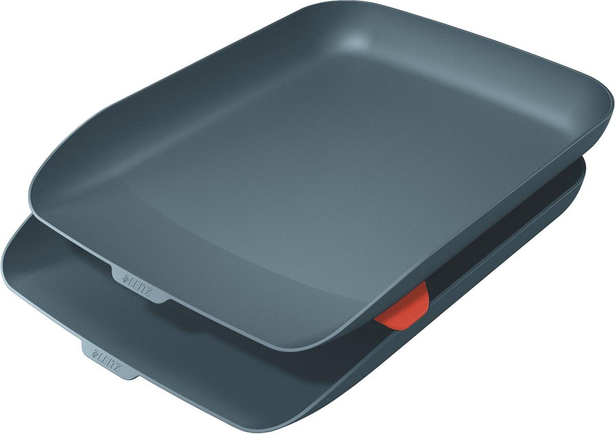 Leitz cosy set van 2 brievenbakken - brievenbakjes voor a4- en c4-formaten - ideaal voor thuiskantoor thuiswerken - fluweel grijs
