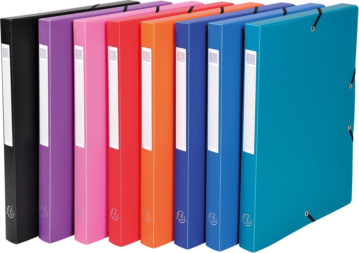 Exacompta elastobox rug van 2,5 cm geassorteerde kleuren