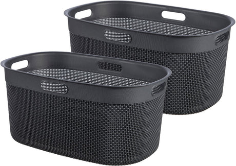 Curver filo wasmand - 45l - set van 2 stuks - antraciet
