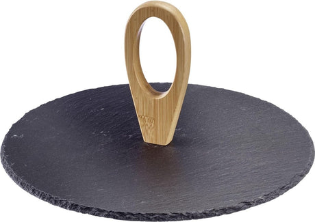 Westmark serveerplateaus tapas + friends – stijlvol serveerplateau voor hapjes en fingerfood, ideaal voor de eettafel of buffet, dienblad met coating – leisteen, ø 30cm