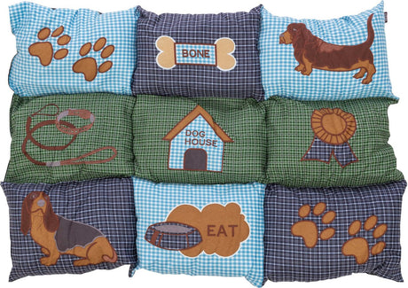 Trixie hondenkussen patchwork blauw groen