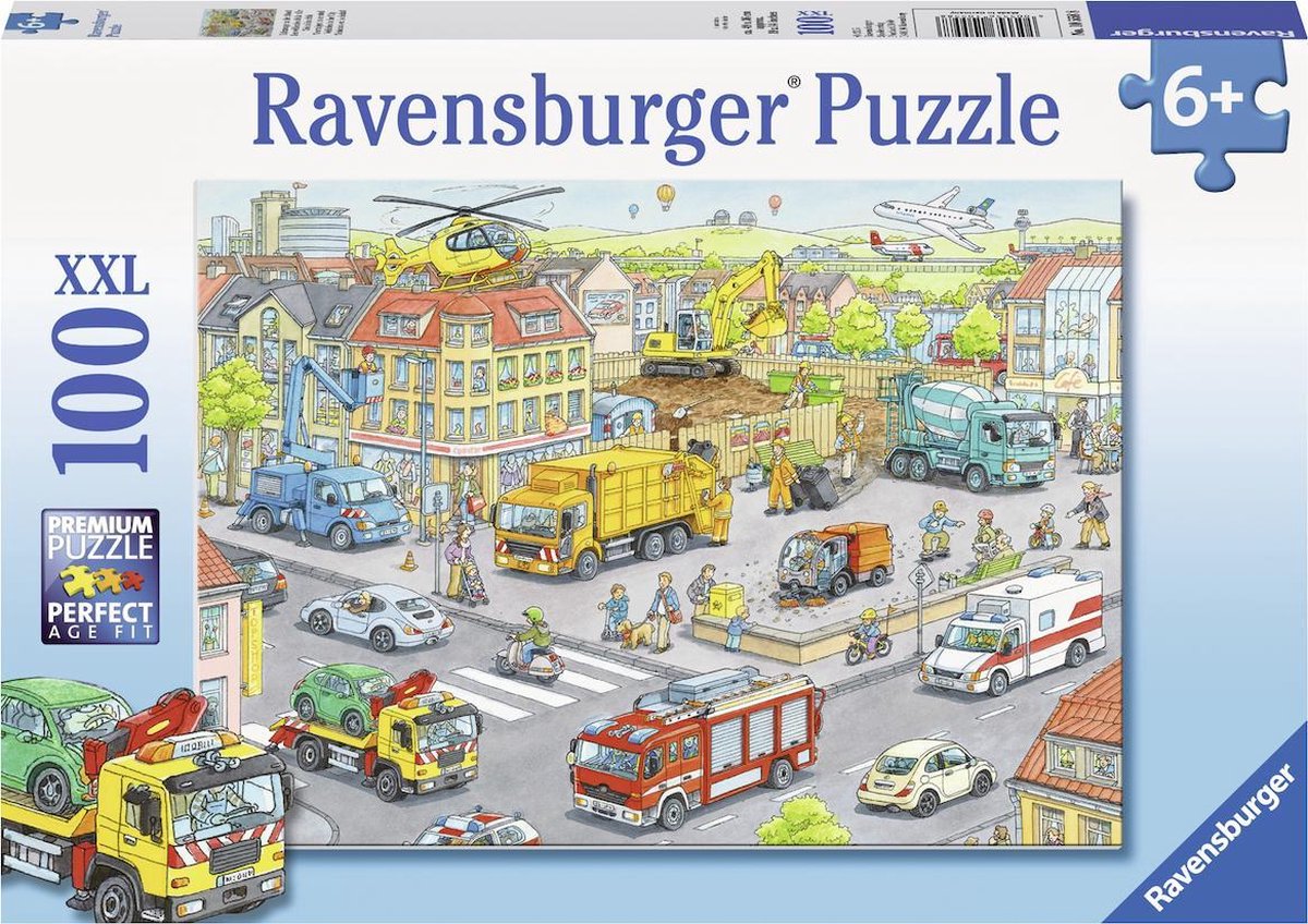 Ravensburger puzzel voertuigen in de stad - legpuzzel - 100 stukjes
