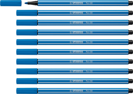Stabilo pen 68 - premium viltstift - ultramarijn blauw - doos 10 stuks