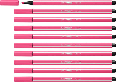 Stabilo pen 68 - premium viltstift - roze - doos 10 stuks