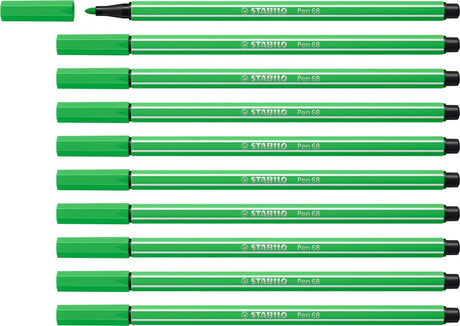 Stabilo stablio pen 68 - premium viltstift - loofgroen - doos 10 stuks