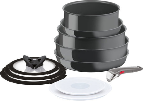 Tefal ingenio renew - pannenset - 11-delig - pfas-vrij - keramisch - inductie - stapelbaar - afneembare handgreep