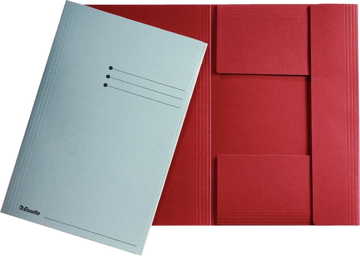 Esselte manilla 3-klepsmap - folio - 50 stuks - grijs
