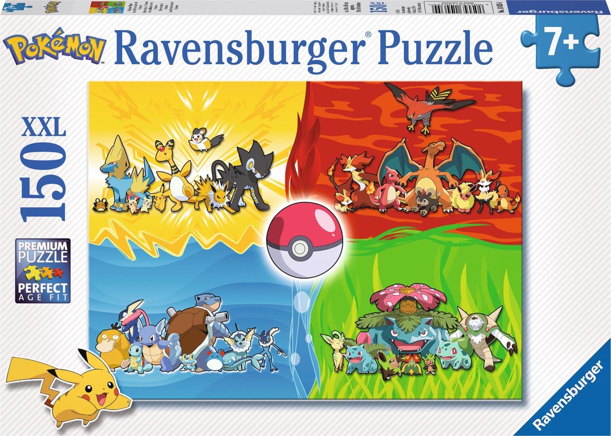 Ravensburger verschillende pokemons puzzel - legpuzzel - 150 stukjes