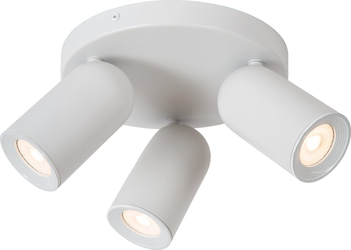 Lucide punch - plafondspot (plafondlamp) - ø 21 cm - 3xgu10 - wit