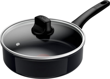 Tefal revive black - hapjespan - ø24 cm - met deksel - keramisch - pfas-vrij - geschikt voor inductie