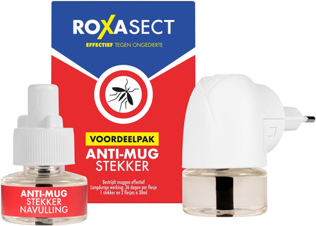 Roxasect muggenstekker - anti-muggen stekker - 1 stekker met 2 navullingen - 72 nachten bescherming - voordeelverpakking