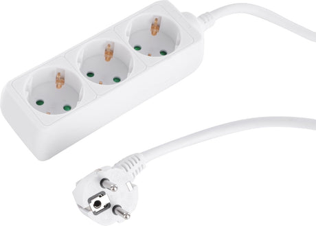 Q-link stekkerdoos - 3-voudig - randaarde - 3 x 1.5 mmâ² - 1.5 m - wit