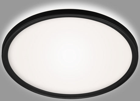 Briloner slim drip - led badkamerverlichting - badkamer plafondlamp - met achtergrondverlichting - ip44 - zwart - ø29cm