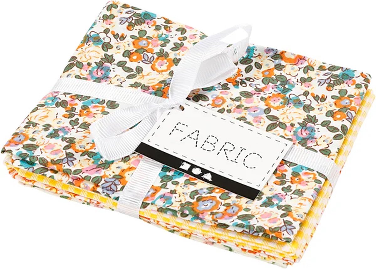 Creativ company patchwork stof geel 45x55cm, 4st.