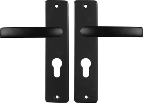 Starx deurklink zwart â€“ deurbeslag â€“ deurschild voor profielcilinder (pc55) â€“ deurklink blok