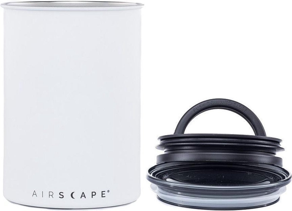 Planetary design - airscape - koffiebonen - voorraadpotten - lucht dicht - koffie - staal - mat wit - 500 gram