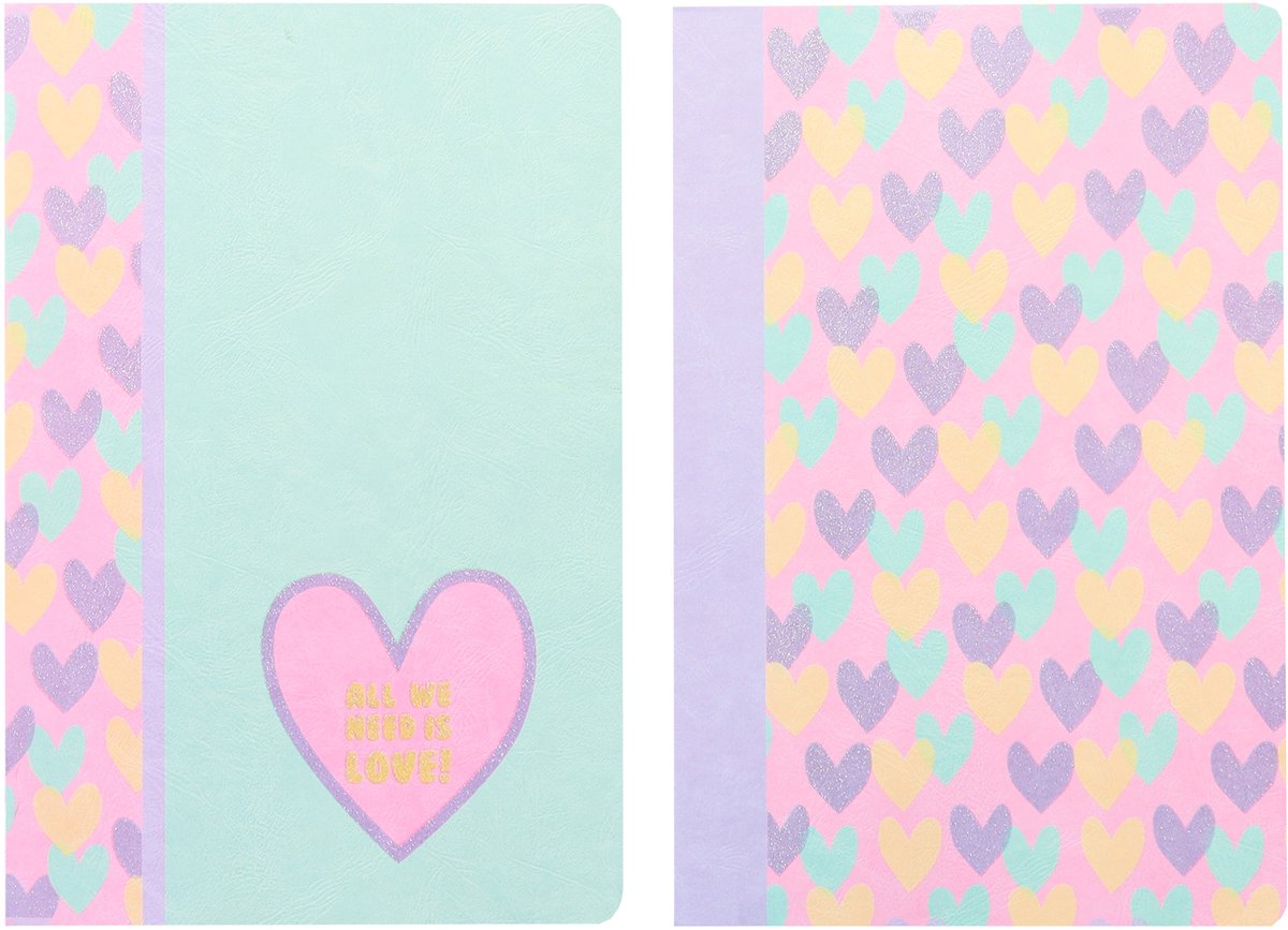 Kangaro schriften - b'log hearts - formaat a4 - met ruit 5mm - 2 stuks - an-124163-a