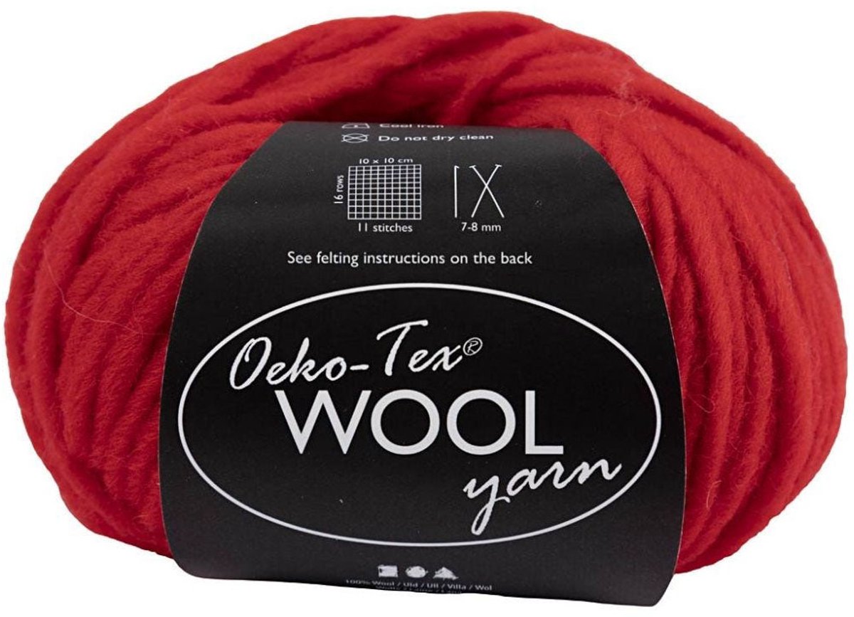 Creativ company wolgaren rood - breigaren 50m voor haken en knutselen.