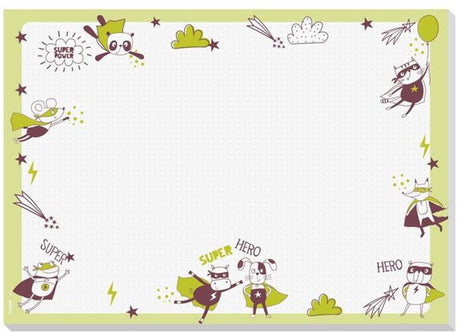Merkloos sans marque sigel bureauonderlegger - little heroes - formaat a3 - 30 vel afscheurbaar - si-ho900