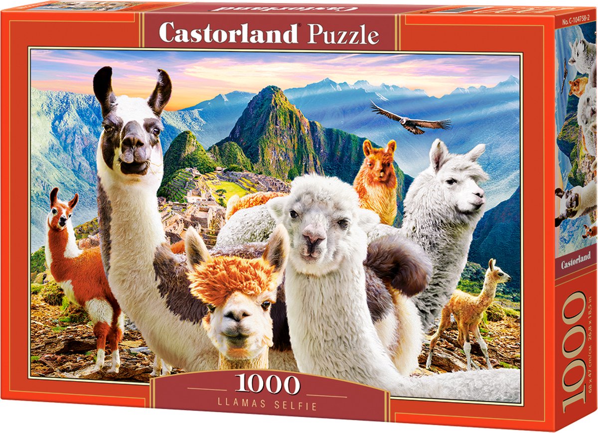 Castorland llamas selfie – puzzel – 1.000 stukjes – satijnen afwerking – perfecte pasvorm – europese kwaliteit