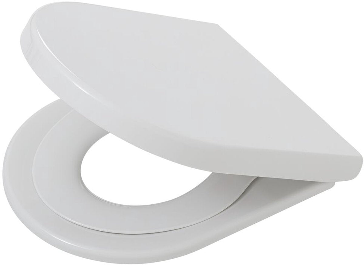 Tiger turley - wc bril - toiletbril met kinderzitje - d-vorm - thermoplast - softclose - easy clean - wit