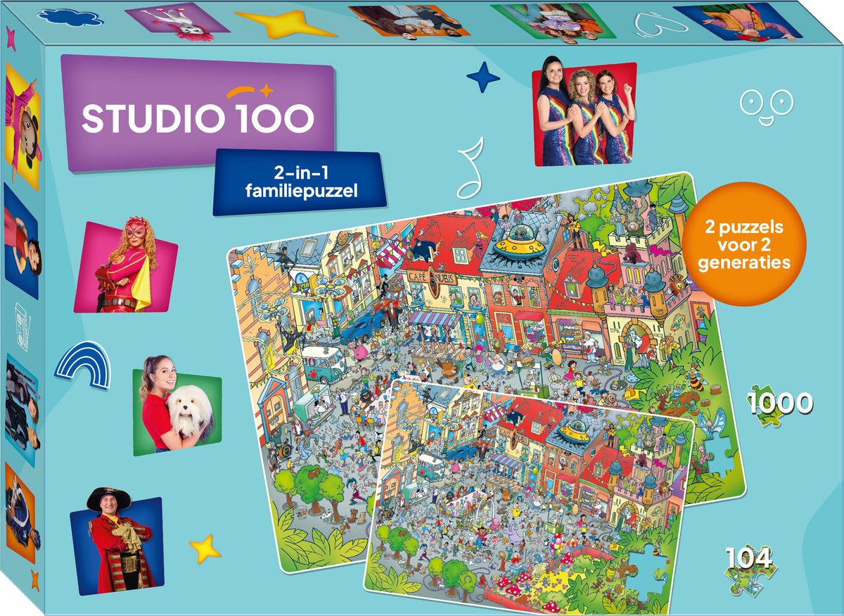 Studio 100 - puzzel - 30 jaar - 2 puzzels in 1 - 104 1000 stukjes - fsc mix