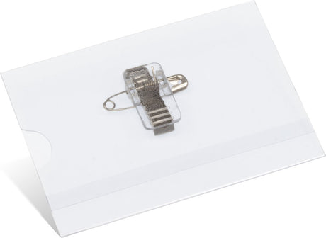 Kangaro naambadge - 60x90mm - met clip, speld en insteekkaartjes wit - doos 24 stuks