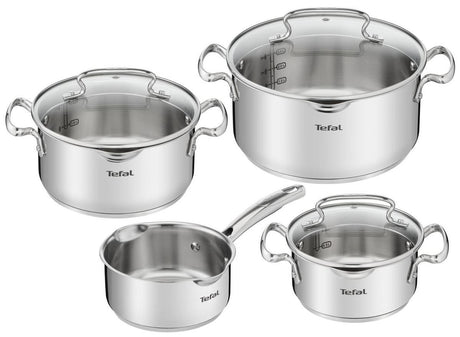 Tefal duetto+ pannenset - 4-delig - geschikt voor inductie - rvs - met deksel