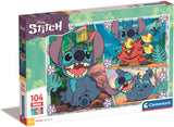 Clementoni legpuzzel super color maxi disney stitch, 104st.