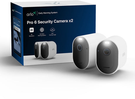 Arlo pro 6 2k+ beveiligingscamera - 2 ip-camera's