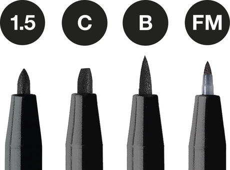 Faber-castell tekenstift - pitt artist pen - zwart - 4-delig - fc-167153