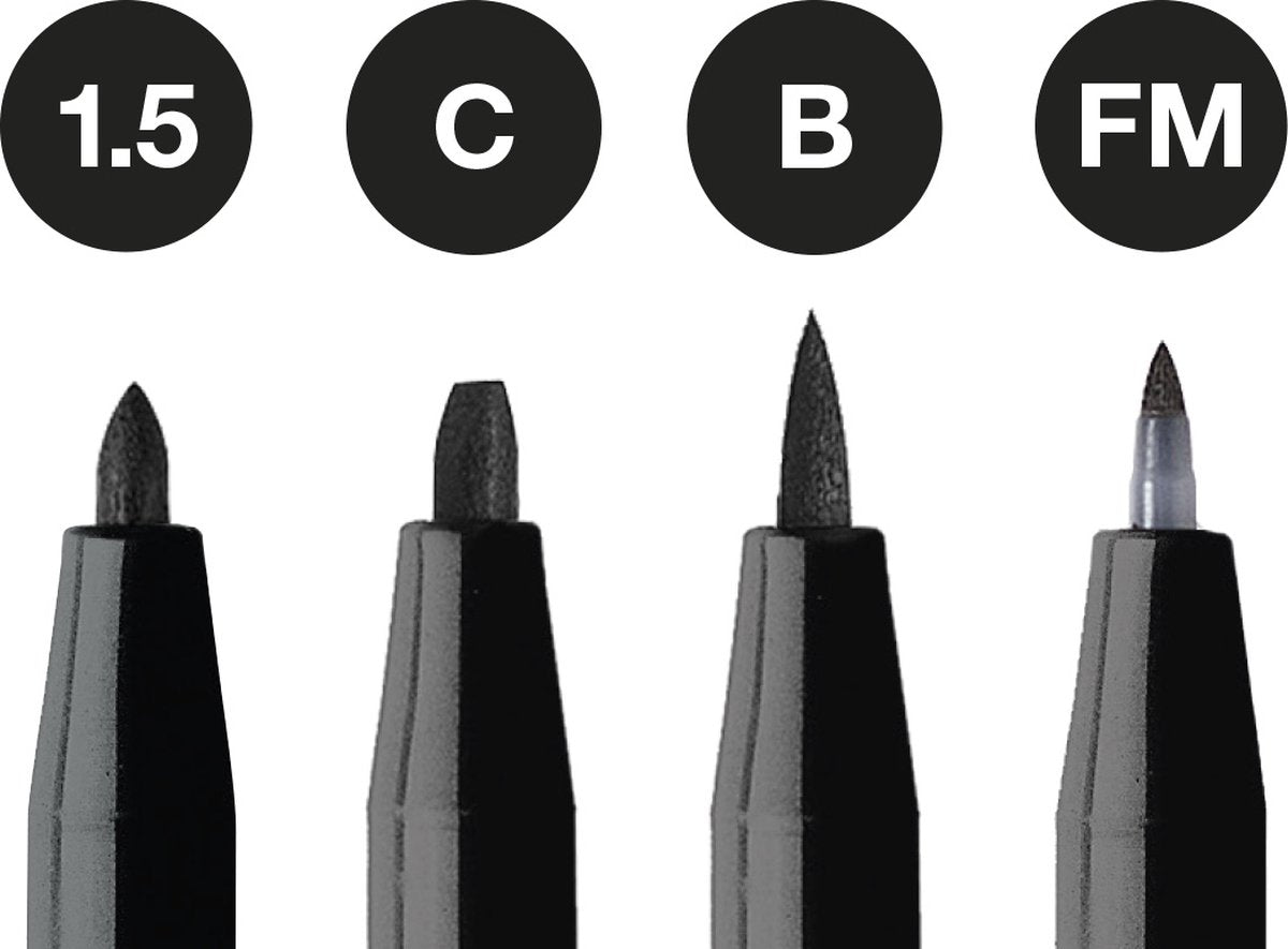 Faber-castell tekenstift - pitt artist pen - zwart - 4-delig - fc-167153