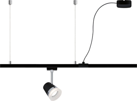 Paulmann urail eindvoeding hangend - railverlichting accessoire - zwart mat - toebehoren - railsysteem