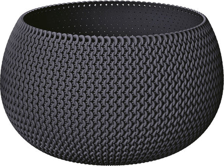 Prosperplast plantenpot bloempot kunststof dia 37 cm en hoogte 22 cm in het antraciet grijs voor binnen buiten
