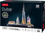 Cubic fun 3d puzzel city line dubai met led verlichting