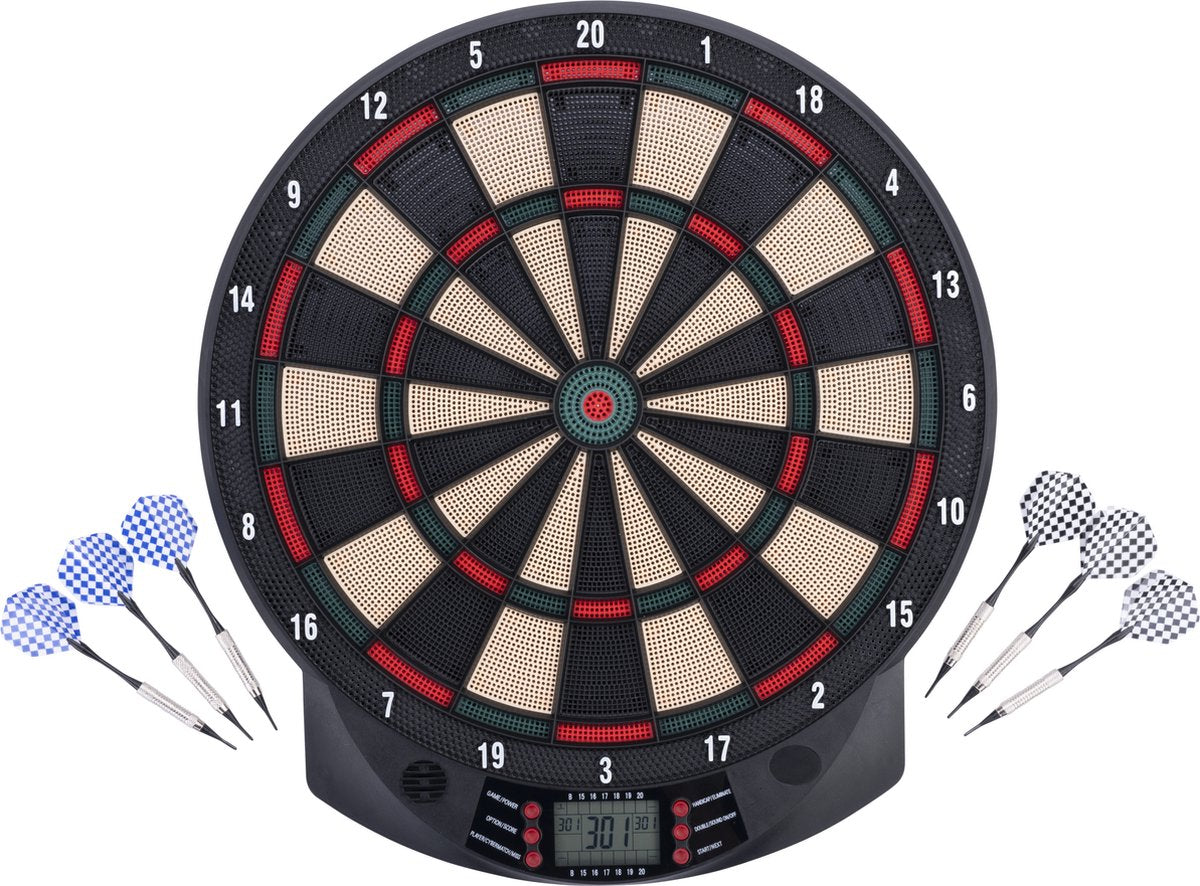 Engelhart elektronisch dartboard – inclusief 6 softtip pijlen 26 spellen (185 variaties) – lcd scoreweergave, geluids- en muziekeffecten – tot 8 spelers – longfield