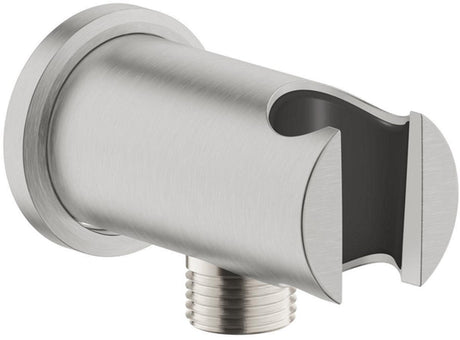 Grohe rainshower wandaansluitbocht - 1 2 - met houder - ronde rozet - supersteel (rvs)