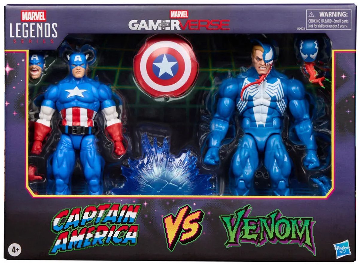 Hasbro marvel legends gamerverse action figure 2-pack captain america vs. venom 15 cm action figuur