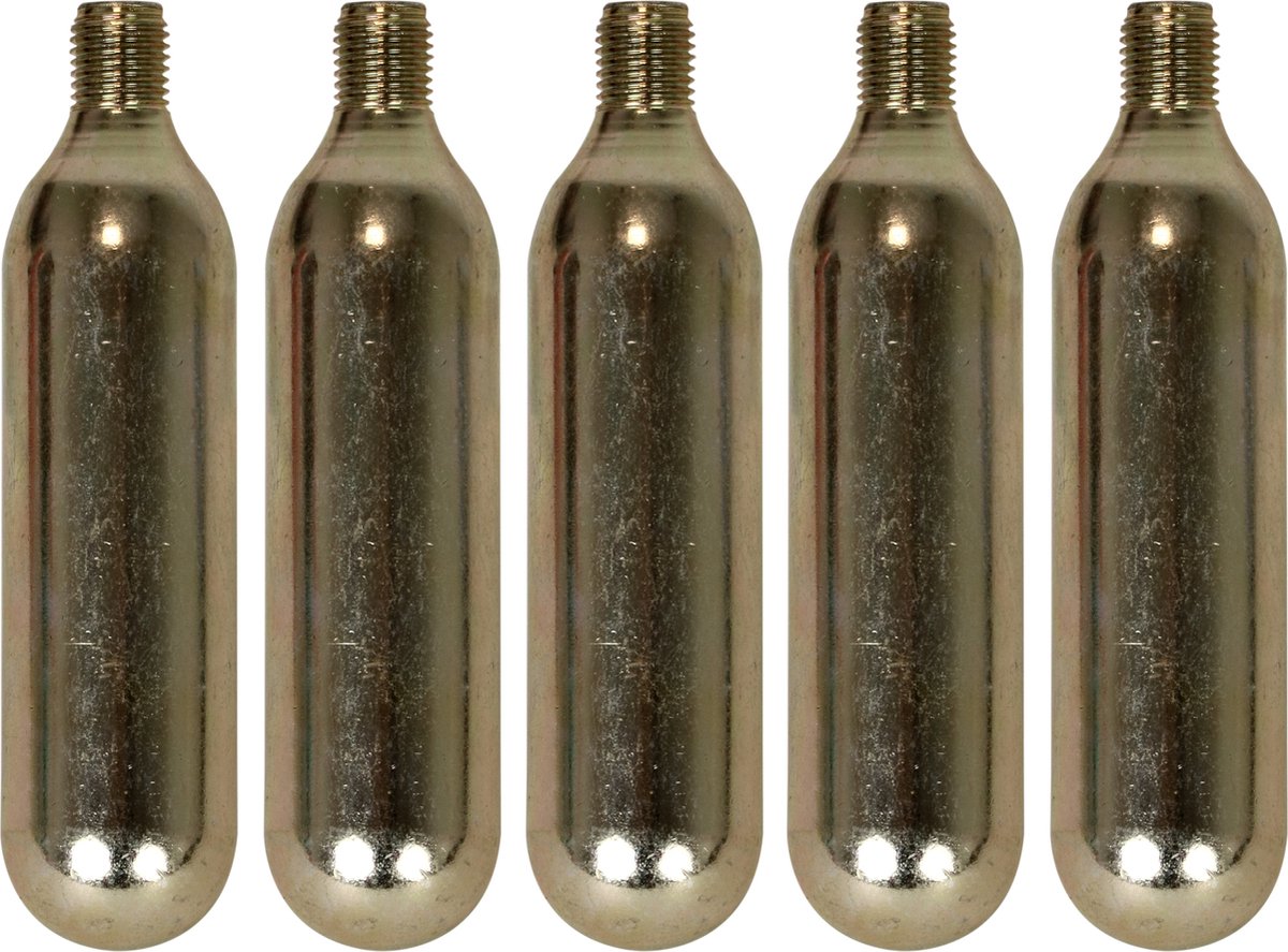 Dresco co2 patroon 16 gram staal zilver 5-delig