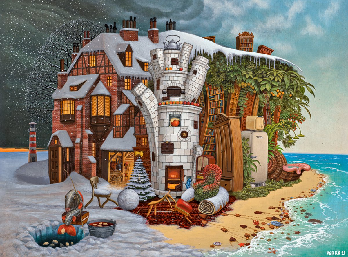 Castorland puzzel kerstmis - art collection christmas eve madeira 2000 stukjes.
