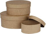 Creativ company ronde doosjes papier-maché, 3st.
