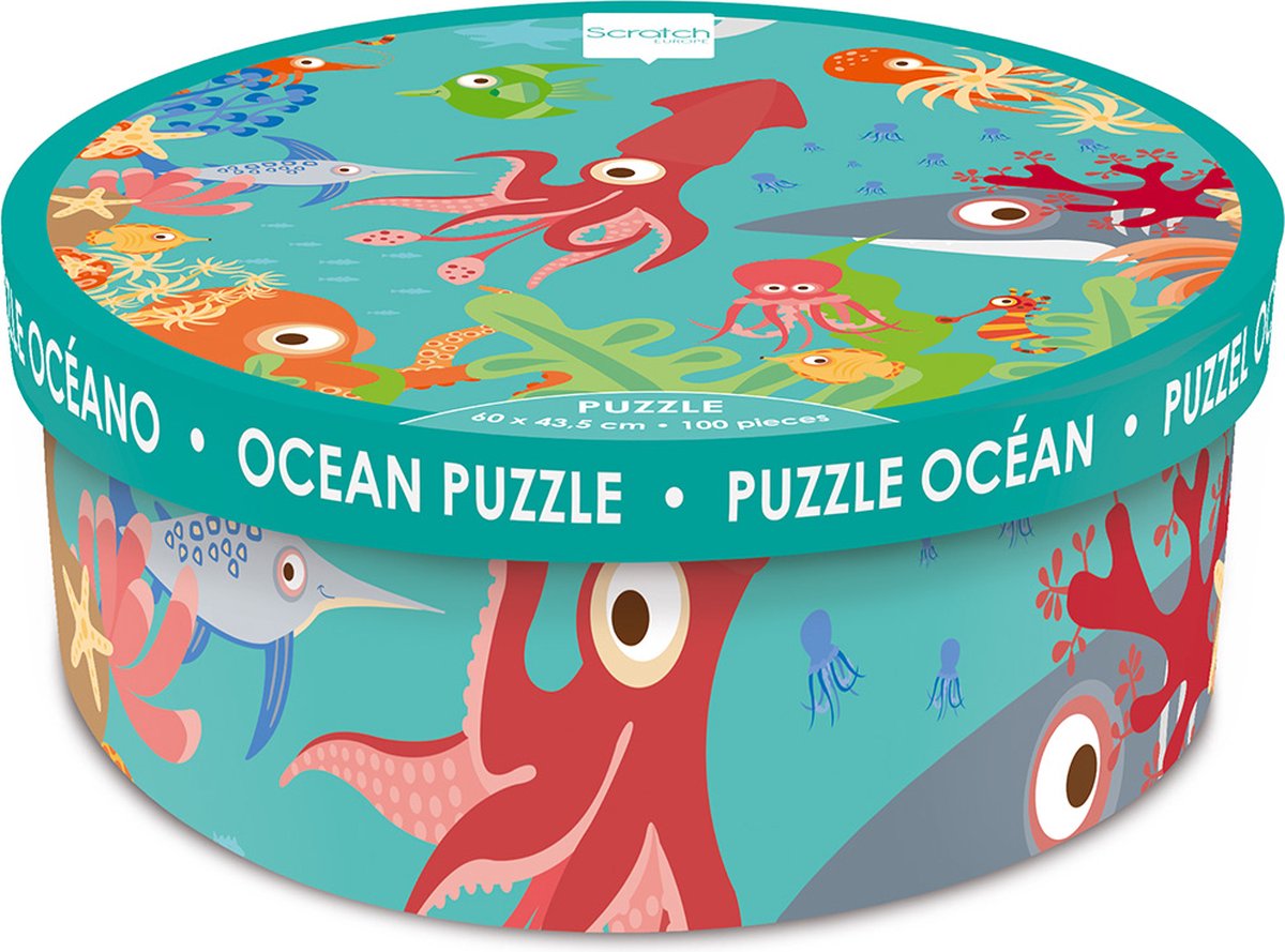 Scratch puzzel - oceaan - 43.5x60cm - 100 stukjes - 5 jaar