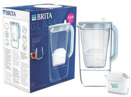 Brita mx pro pure serie - glazen waterfilterkan - 2,5l - maxtra technologie - ergonomische handgreep