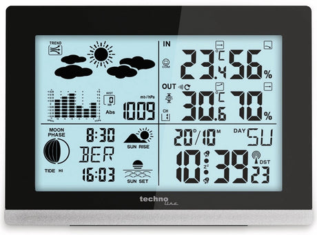 Technoline weerstation - ws 6762 - 158x113x40mm - zwart zilver - met 1 buitensensor 30m - tl-ws6762