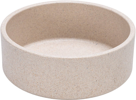 Designed by lotte noor voerbak hond - eetbak drinkbak - vaatwasserbestendig - bamboe - beige - 14 cm