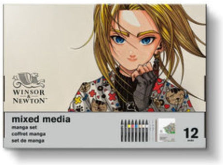 Winsor newton 0290197 mixed media set art manga - 12 delig