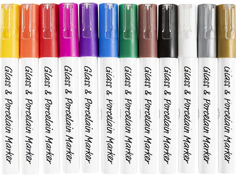 Creativ company https: www.cchobby.nl glas-porseleinstiften-lijndikte-1-2-mm-semi-dekkend-diverse-kleuren-12-stuk-1-doos