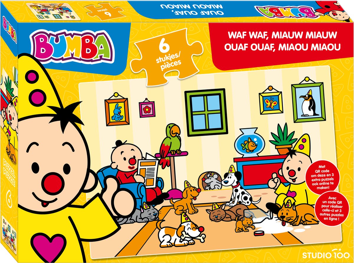 Bumba puzzel waf waf miauw miauw - 6st.